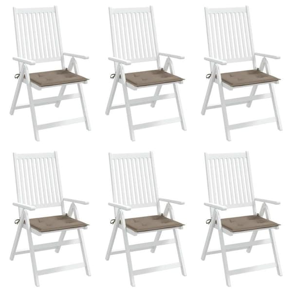 vidaXL Stolsdynor 6 st taupe 40x40x3 cm oxfordtyg