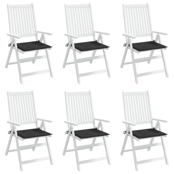 vidaXL Stolsdynor 6 st svart 40x40x3 cm oxfordtyg