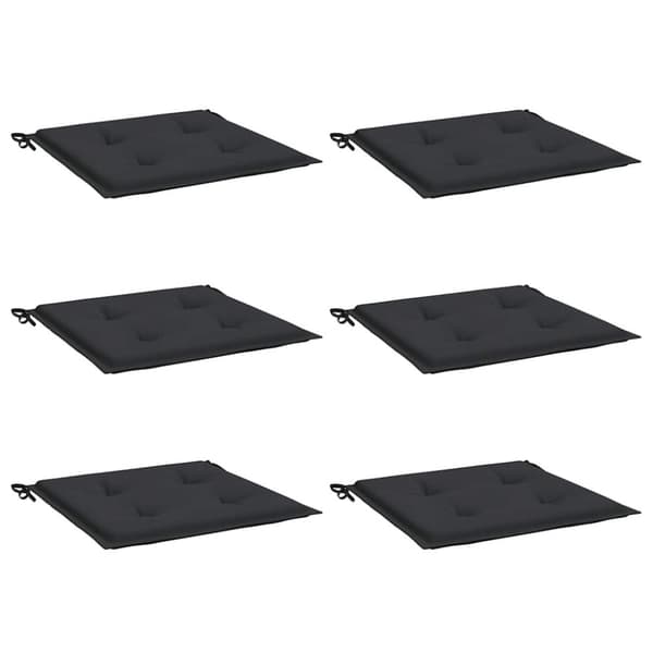 vidaXL hynder til havestol 6 stk. 40x40x3 cm oxfordstof sort