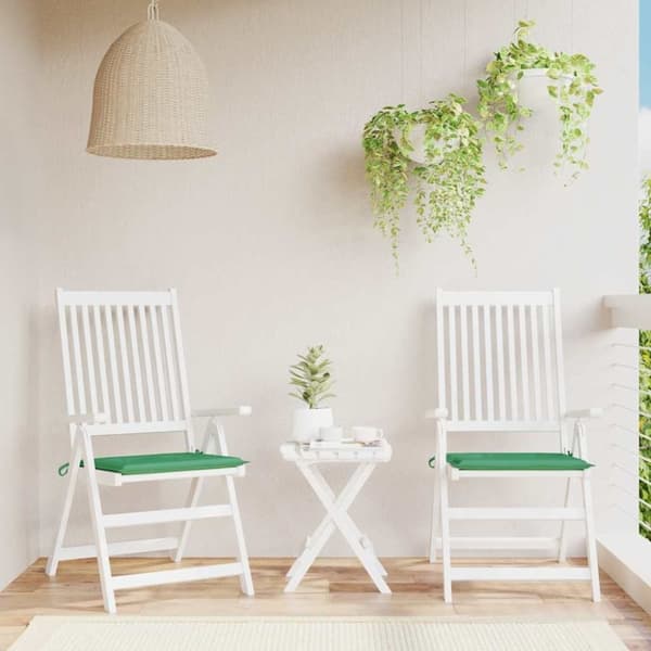 vidaXL hynder til havestol 2 stk. 40x40x3 cm oxfordstof grøn