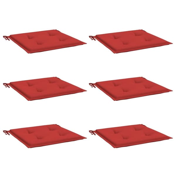 vidaXL hynder til havestol 6 stk. 40x40x3 cm oxfordstof rød