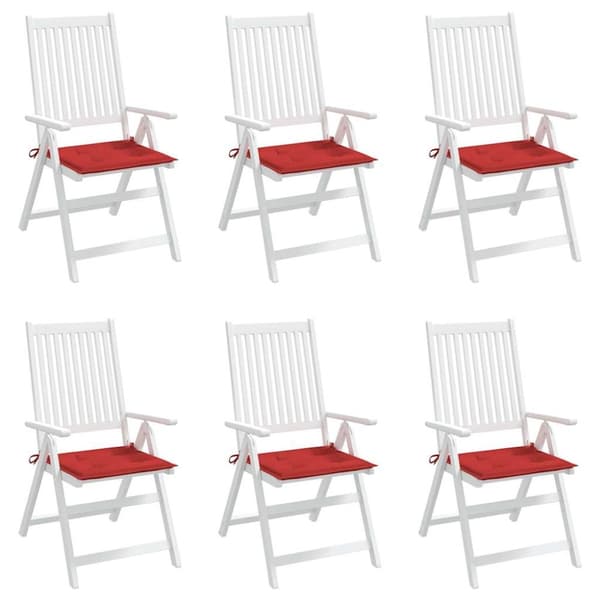 vidaXL hynder til havestol 6 stk. 40x40x3 cm oxfordstof rød