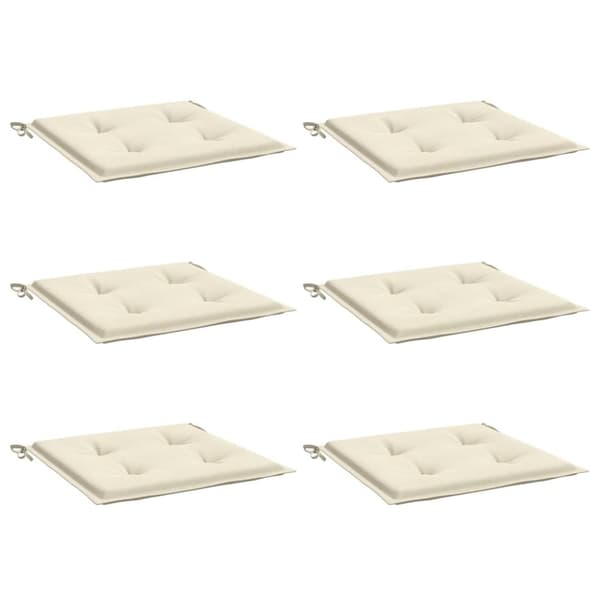 vidaXL Stolsdynor 6 st gräddvit 40x40x3 cm oxfordtyg