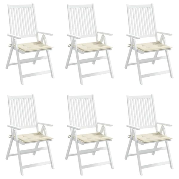 vidaXL Stolsdynor 6 st gräddvit 40x40x3 cm oxfordtyg