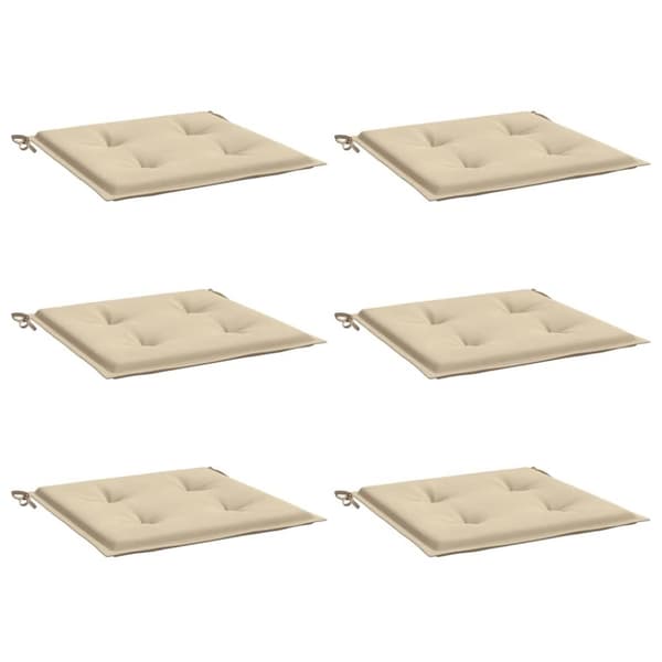 vidaXL Stolsdynor 6 st beige 40x40x3 cm oxfordtyg