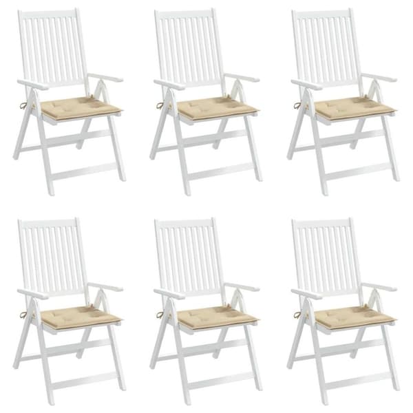 vidaXL hynder til havestol 6 stk. 40x40x3 cm oxfordstof beige
