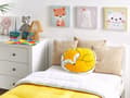 Miniatyrbild 2 av 6: Set med 2 Barnkuddar Gult Tyg Rävformad med Fyllning Mjuk Barnleksak