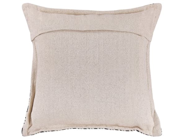 Uppsättning av 2 Svarta Kuddar Med Beige Bomullskudde Med Mönster Fyrkant 45 x 45 cm