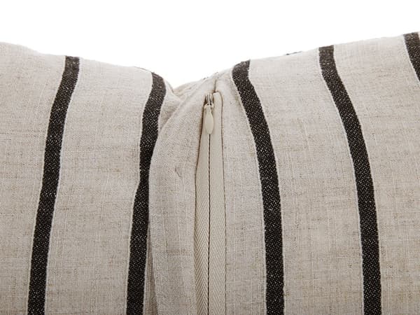 Prydnadskudde 2 st Beige och Svart Randig Knappar Fyrkantig 43 x 43 cm Modern Dekoration Cynara