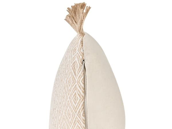 Dekorativ Kudde 2 st Beige Geometriskt Mönster 45 x 45 cm Modern Boho Tillbehör