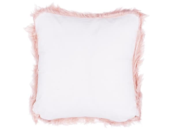 Dekorativ Kudde 2 st Rosa Fuskpäls 42 x 42 cm Ensidig Tillbehör