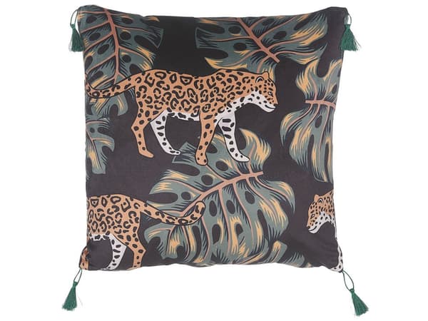 Dekorativ Kudde Svart Djurtryck 45 x 45 cm Tiger Motiv Modern Tillbehör
