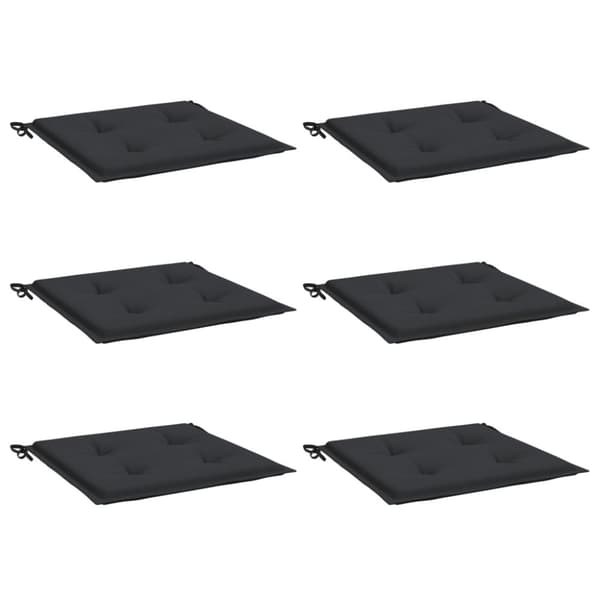 vidaXL hynder til havestol 6 stk. 50x50x3 cm oxfordstof sort