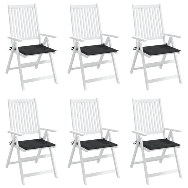 vidaXL hynder til havestol 6 stk. 50x50x3 cm oxfordstof sort