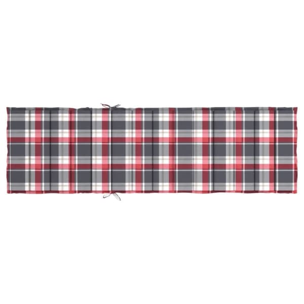 vidaXL hynde til liggestol 200x60x3 cm oxfordstof rødternet