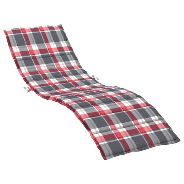 vidaXL hynde til liggestol 200x60x3 cm oxfordstof rødternet