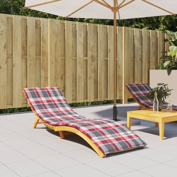 vidaXL hynde til liggestol 200x60x3 cm oxfordstof rødternet
