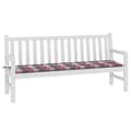 Miniatyrbillede 3 af 7: vidaXL hynde til havebænk 180x50x3 cm oxfordstof ternet rød