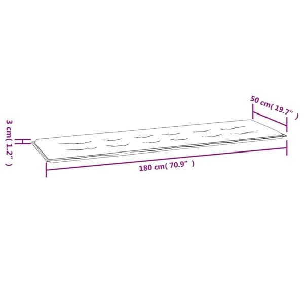 vidaXL hynde til havebænk 180x50x3 cm oxfordstof ternet rød