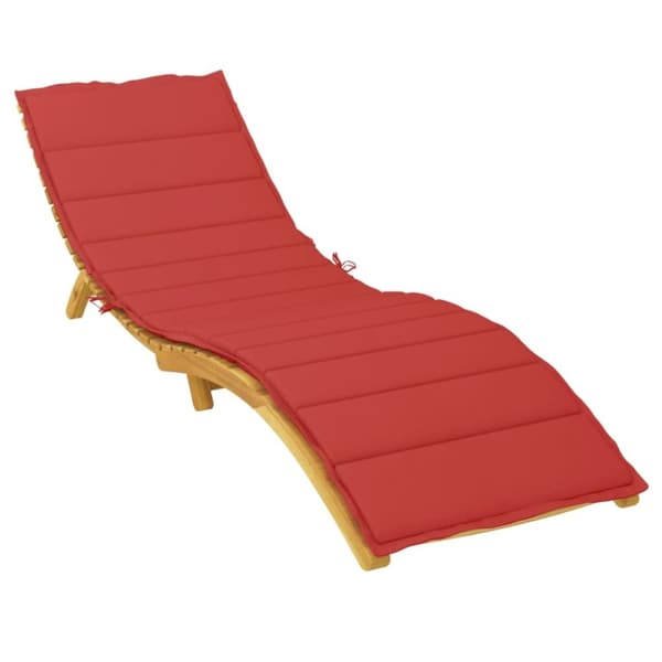 vidaXL Solsängsdyna röd 200x50x3 cm oxfordtyg