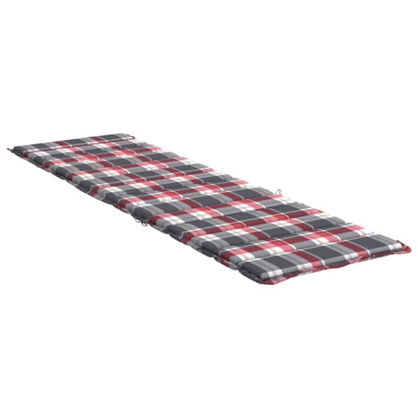 vidaXL Solsängsdyna rödrutig 200x50x3 cm oxfordtyg