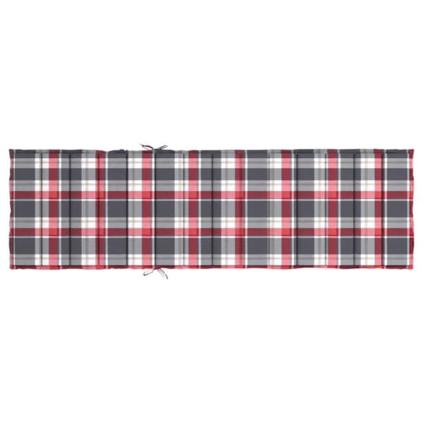 vidaXL Solsängsdyna rödrutig 200x50x3 cm oxfordtyg