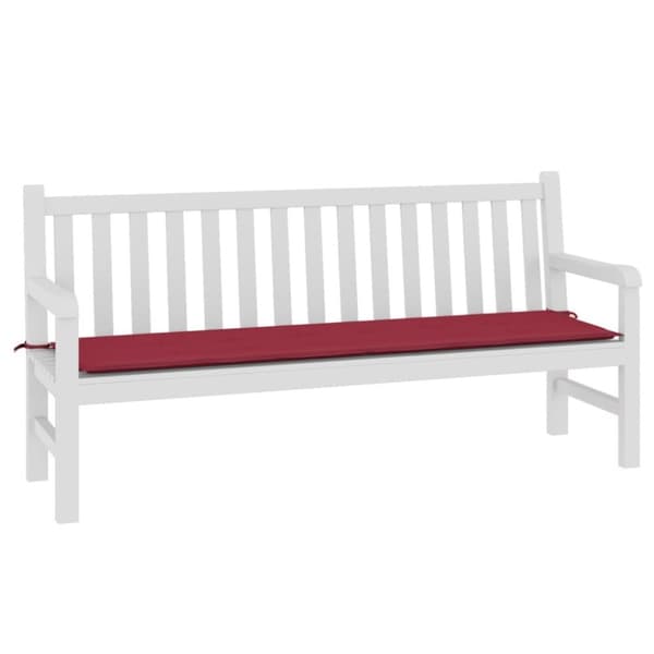 vidaXL Bänkdyna för trädgården vinröd 180x50x3 cm oxfordtyg