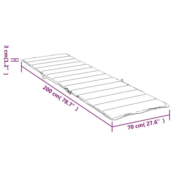 vidaXL hynde til liggestol 200x70x3 cm oxfordstof antracitgrå