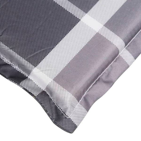 vidaXL Solsängsdyna grårutig 200x50x3 cm oxfordtyg