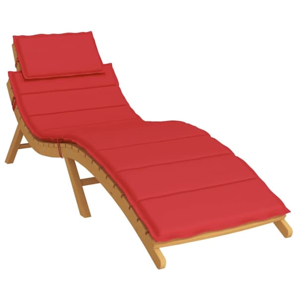 vidaXL Solsängsdyna röd 186x58x3 cm oxfordtyg