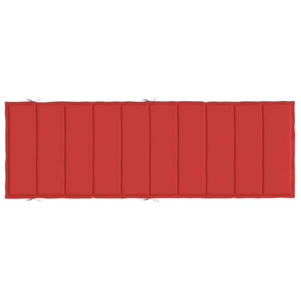 vidaXL Solsängsdyna röd 186x58x3 cm oxfordtyg