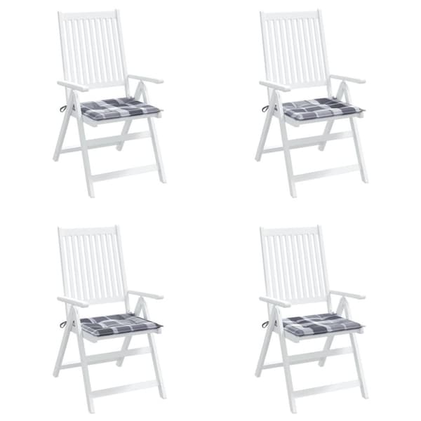 vidaXL Stolsdynor 4 st grårutig 50x50x3 cm oxfordtyg