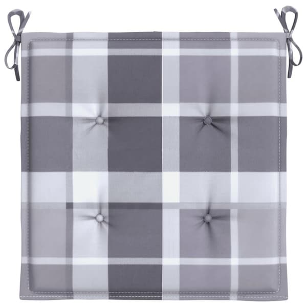 vidaXL Stolsdynor 4 st grårutig 50x50x3 cm oxfordtyg