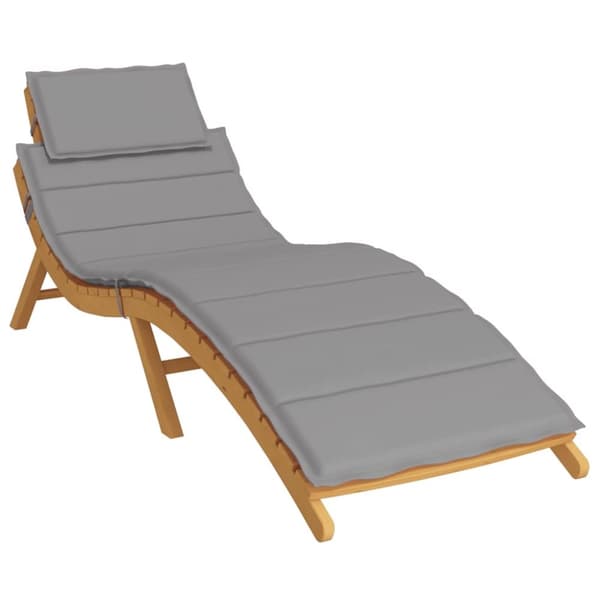 vidaXL Solsängsdyna grå 186x58x3 cm oxfordtyg