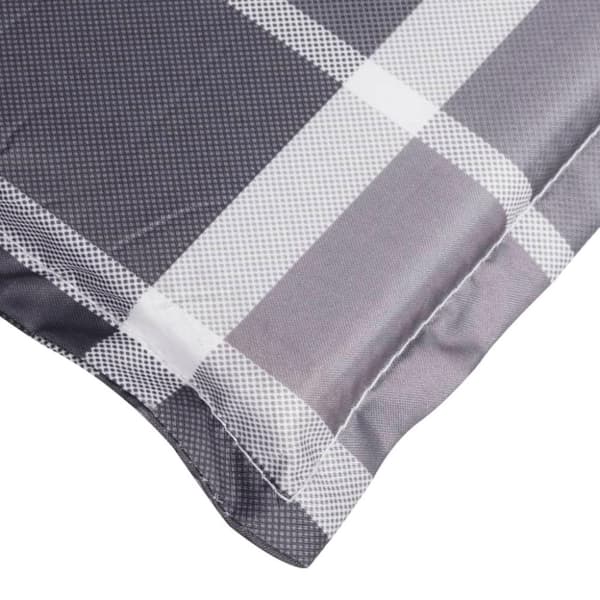 vidaXL Solsängsdyna grårutig 200x60x3 cm oxfordtyg