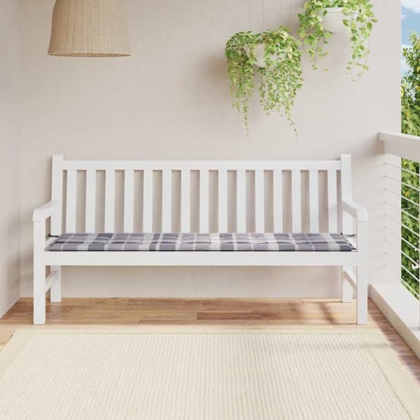 vidaXL Bänkdyna för trädgården grårutig 180x50x3 cm tyg