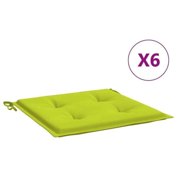 vidaXL Stolsdynor 6 st ljusgrön 40x40x3 cm oxfordtyg