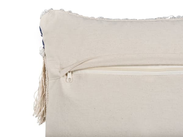 Kudde 2 st Beige Bomull 45 x 45 cm Kuddfodral Texturerad Fransar med Polyesterfyllning