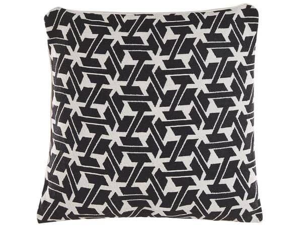 Prydnadskudde 2 st Svart och Vit Bomull 45 x 45 cm Avtagbar Fodral Med Polyesterfyllning