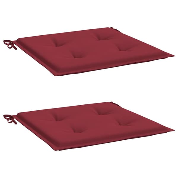 vidaXL hynder til havestol 2 stk. 40x40x3 cm oxfordstof vinrød