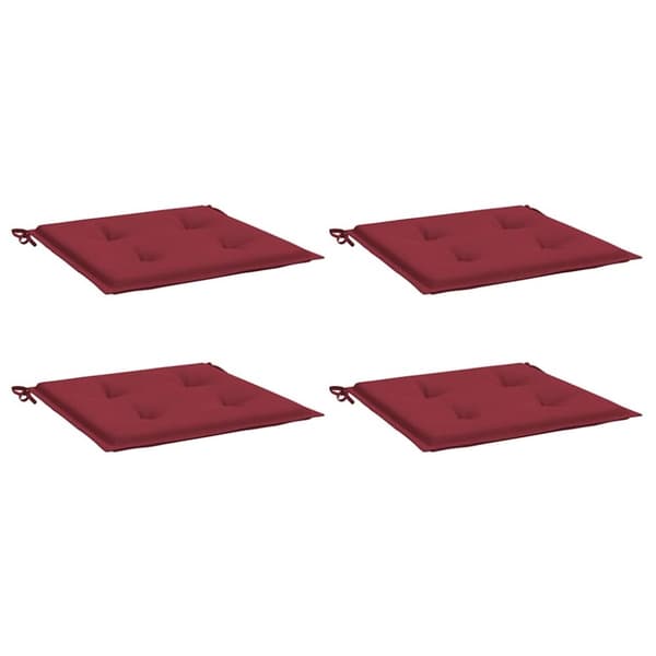 vidaXL hynder til havestol 4 stk. 40x40x3 cm oxfordstof vinrød
