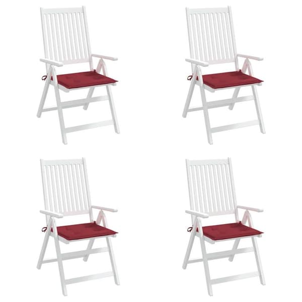 vidaXL hynder til havestol 4 stk. 40x40x3 cm oxfordstof vinrød