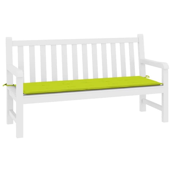 vidaXL Bänkdyna för trädgården ljusgrön 200x50x3 cm oxfordtyg