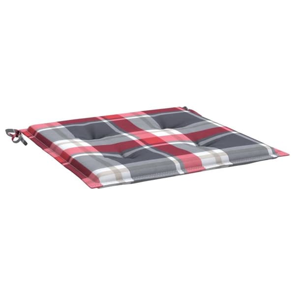 vidaXL hynder til havestol 2 stk. 40x40x3 cm oxfordstof rødternet