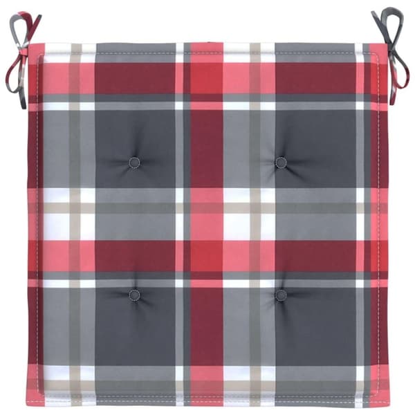 vidaXL hynder til havestol 2 stk. 40x40x3 cm oxfordstof rødternet