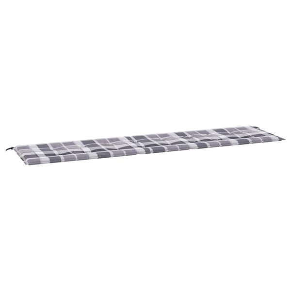 vidaXL hynde til havebænk 200x50x3 cm oxfordstof ternet grå