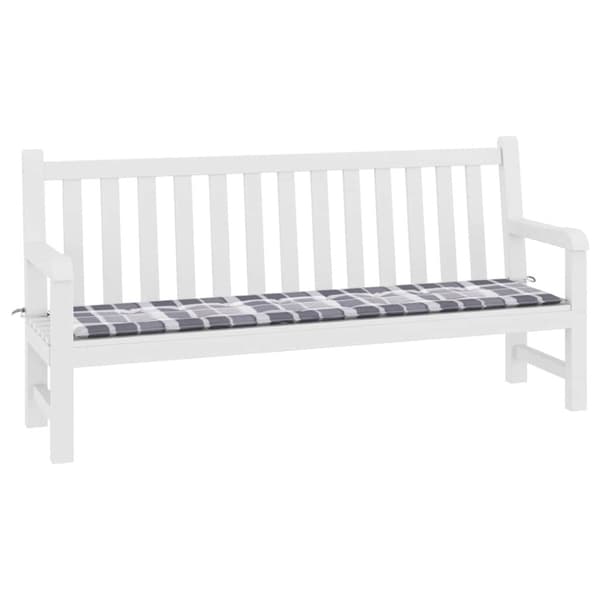vidaXL hynde til havebænk 200x50x3 cm oxfordstof ternet grå