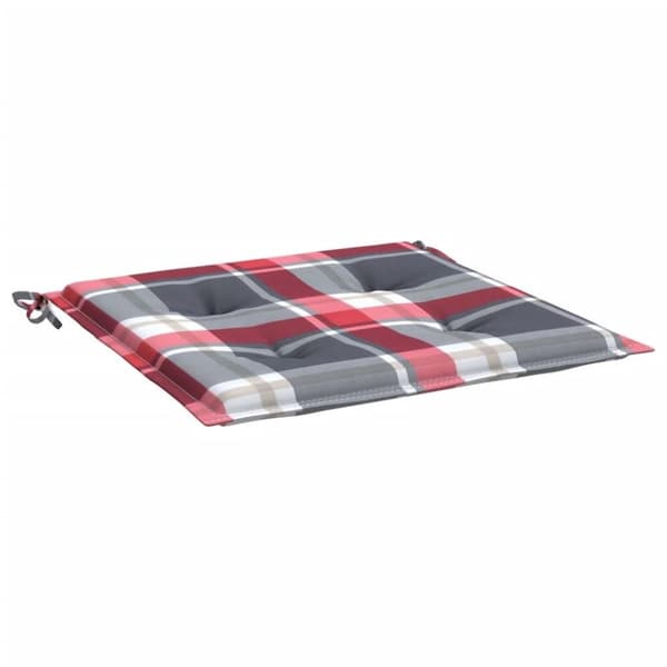 vidaXL Stolsdynor 4 st rödrutig 40x40x3 cm oxfordtyg