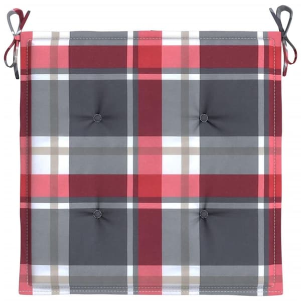 vidaXL Stolsdynor 4 st rödrutig 40x40x3 cm oxfordtyg