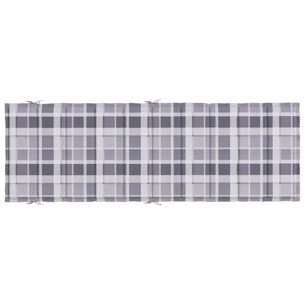 vidaXL Solsängsdyna grårutig 186x58x3 cm oxfordtyg